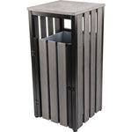 Lorell Faux Wood Outdoor Waste Bin, Weather - Resistant Rectangular Wastebasket (LLR - LLR4269X) - SchoolOutlet
