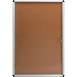 Lorell Enclosed Cork Bulletin Board Natural Cork Surface Locking Swing Door 24"W x 36"H (LLR-LLR42706)