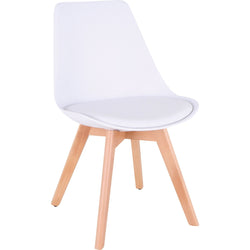 Lorell Curved Modern Shell Guest Chair Four-Legged Wood Base (LLR-LLR42956)