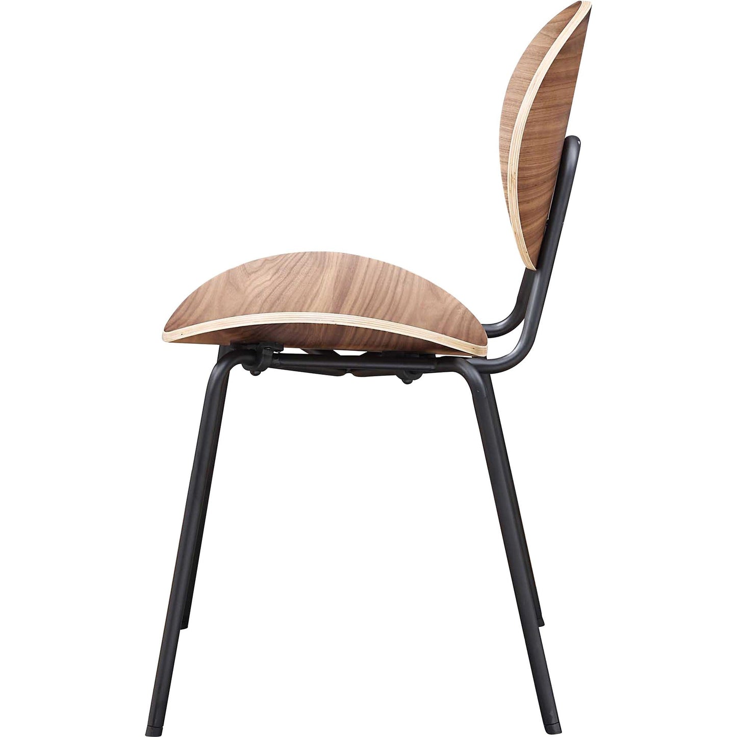 Lorell Bentwood Cafe Chairs Walnut Stacking Metal Frame 2 - Pack (LLR - LLR42962) - SchoolOutlet