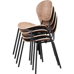 Lorell Bentwood Cafe Chairs Walnut Stacking Metal Frame 2 - Pack (LLR - LLR42962) - SchoolOutlet