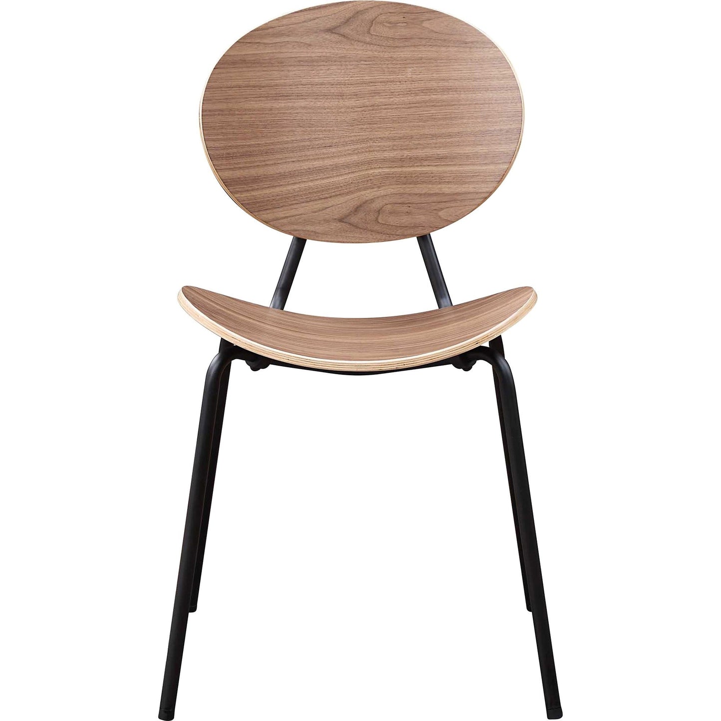 Lorell Bentwood Cafe Chairs Walnut Stacking Metal Frame 2 - Pack (LLR - LLR42962) - SchoolOutlet