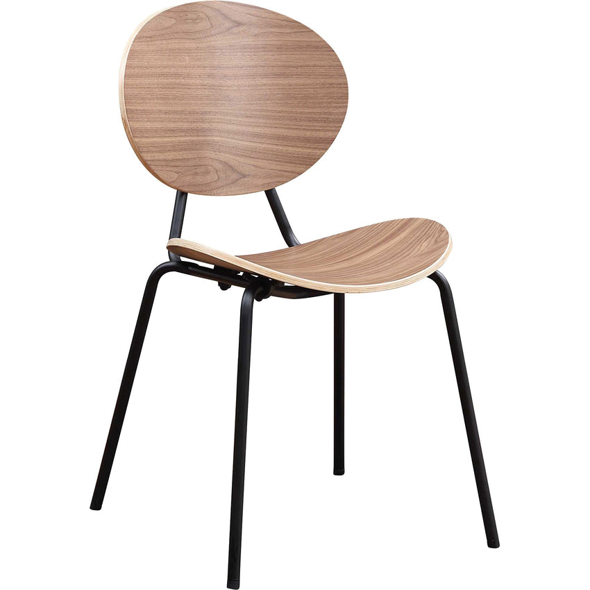 Lorell Bentwood Cafe Chairs Walnut Stacking Metal Frame 2 - Pack (LLR - LLR42962) - SchoolOutlet