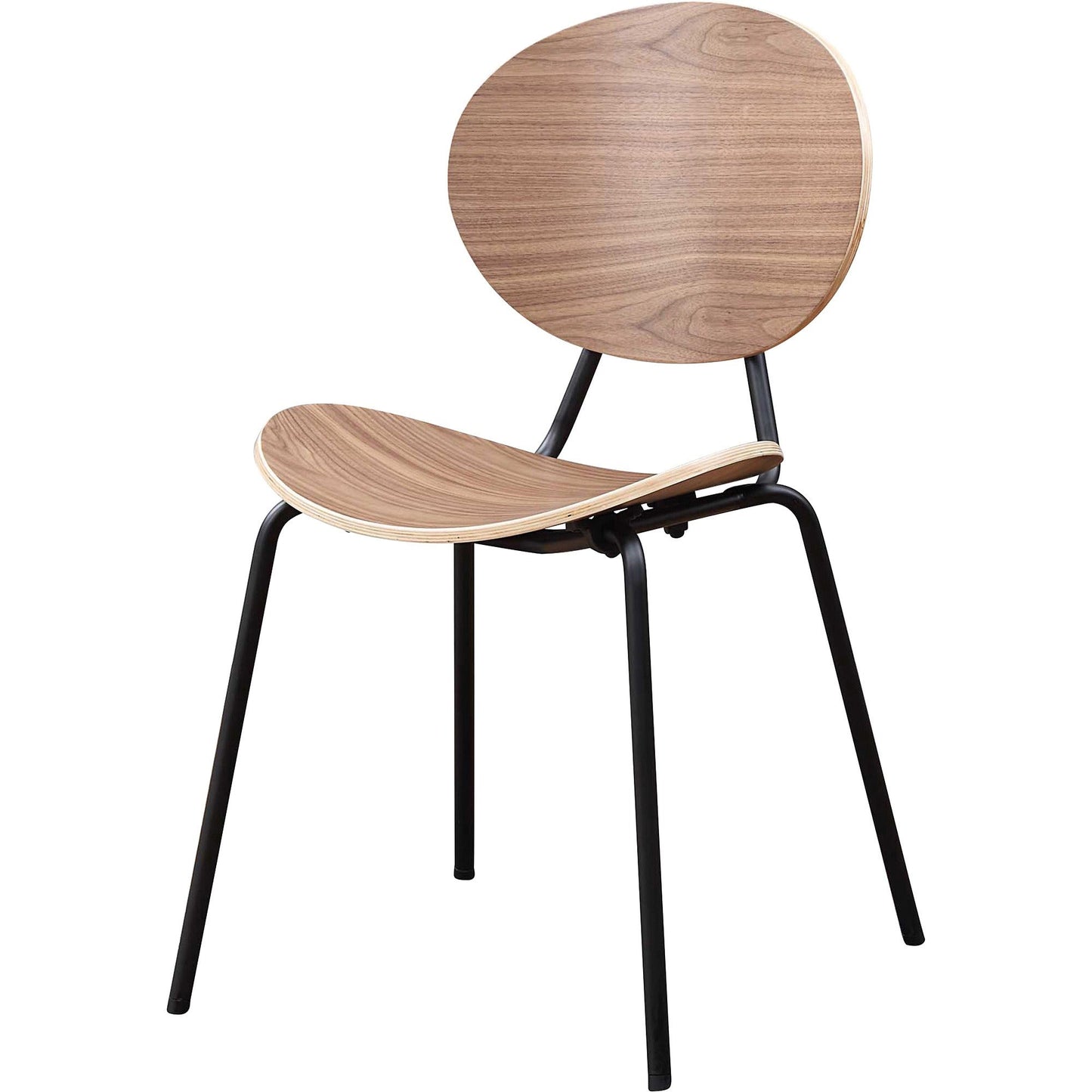 Lorell Bentwood Cafe Chairs Walnut Stacking Metal Frame 2 - Pack (LLR - LLR42962) - SchoolOutlet