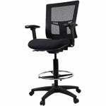 Lorell Mesh Back Drafting Stool with Adjustable Arms, Footring and Swivel 25.20 - 35.40 H (LLR - LLR43100) - SchoolOutlet