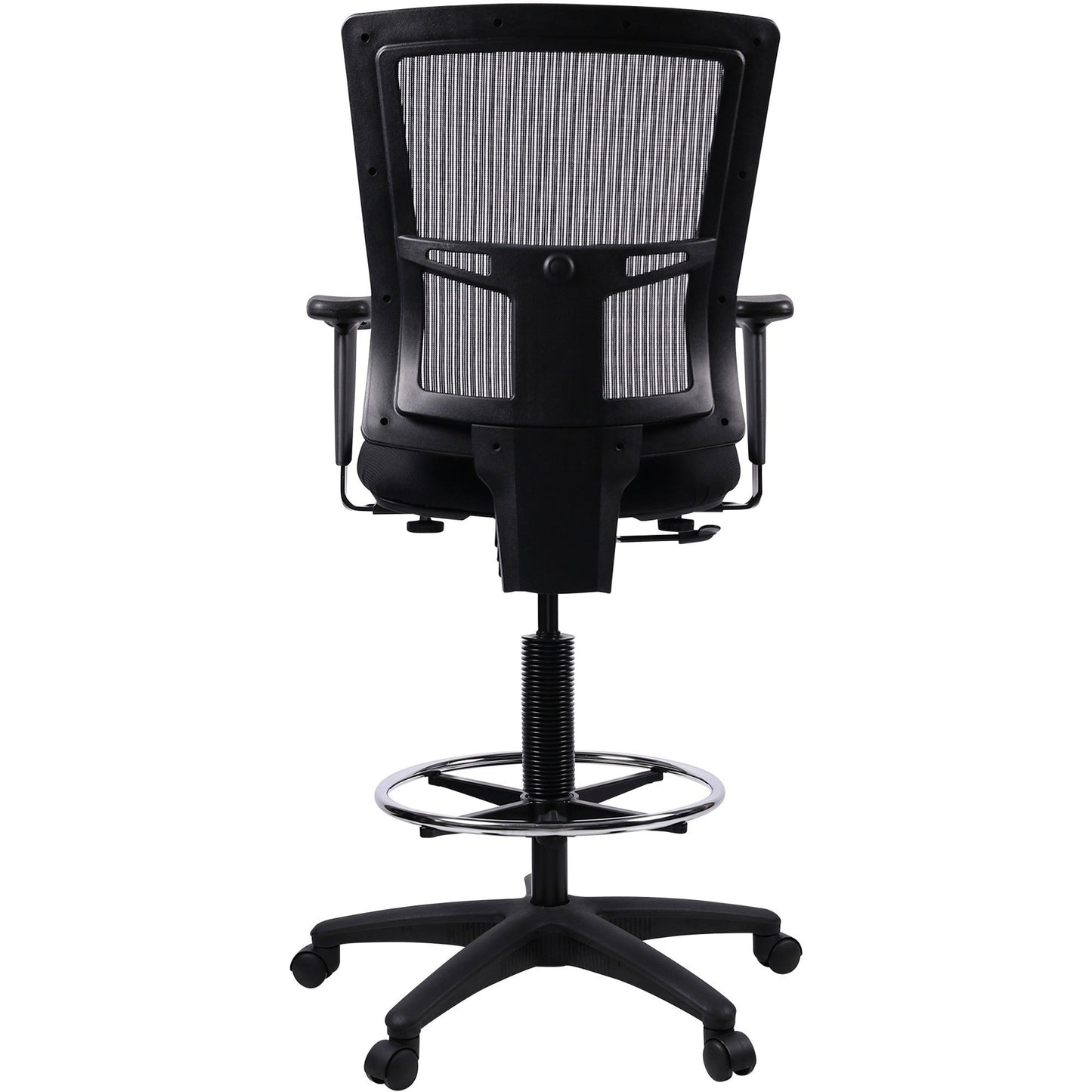 Lorell Mesh Back Drafting Stool with Adjustable Arms, Footring and Swivel 25.20 - 35.40 H (LLR - LLR43100) - SchoolOutlet
