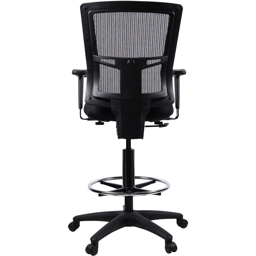 Lorell Mesh Back Drafting Stool with Adjustable Arms, Footring and Swivel 25.20 - 35.40 H (LLR - LLR43100) - SchoolOutlet
