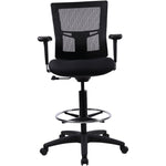 Lorell Mesh Back Drafting Stool with Adjustable Arms, Footring and Swivel 25.20 - 35.40 H (LLR - LLR43100) - SchoolOutlet