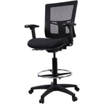 Lorell Mesh Back Drafting Stool with Adjustable Arms, Footring and Swivel 25.20 - 35.40 H (LLR - LLR43100) - SchoolOutlet