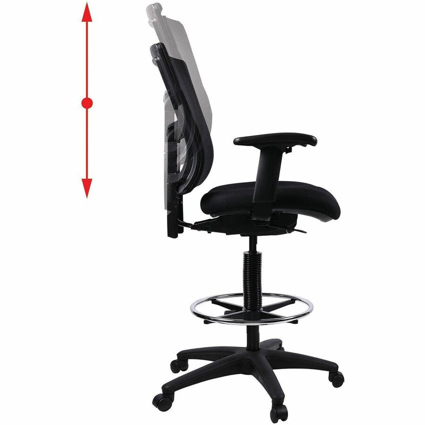 Lorell Mesh Back Drafting Stool with Adjustable Arms, Footring and Swivel 25.20 - 35.40 H (LLR - LLR43100) - SchoolOutlet