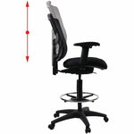 Lorell Mesh Back Drafting Stool with Adjustable Arms, Footring and Swivel 25.20 - 35.40 H (LLR - LLR43100) - SchoolOutlet