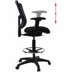Lorell Mesh Back Drafting Stool with Adjustable Arms, Footring and Swivel 25.20 - 35.40 H (LLR - LLR43100) - SchoolOutlet
