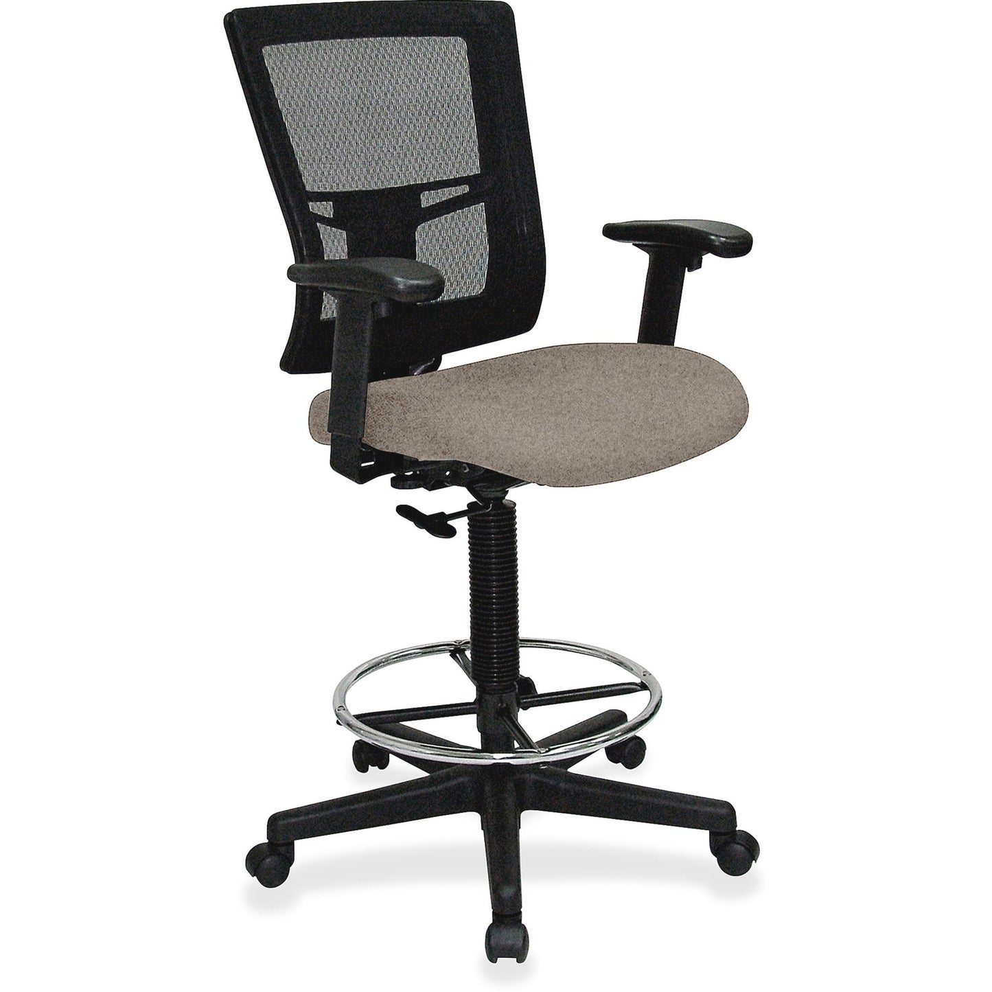 Lorell Mesh Back Drafting Stool with Adjustable Arms and Footring 25.20 - 35.40 H (LLR - LLR - ST - 43X) - SchoolOutlet