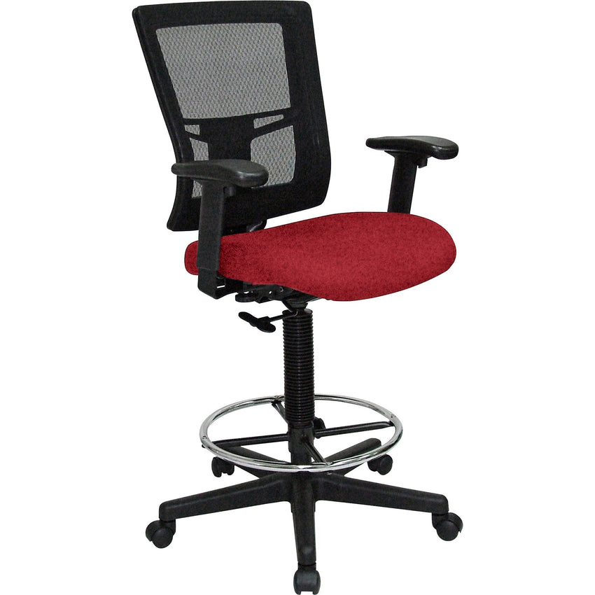 Lorell Mesh Back Drafting Stool with Adjustable Arms and Footring 25.20 - 35.40 H (LLR - LLR - ST - 43X) - SchoolOutlet