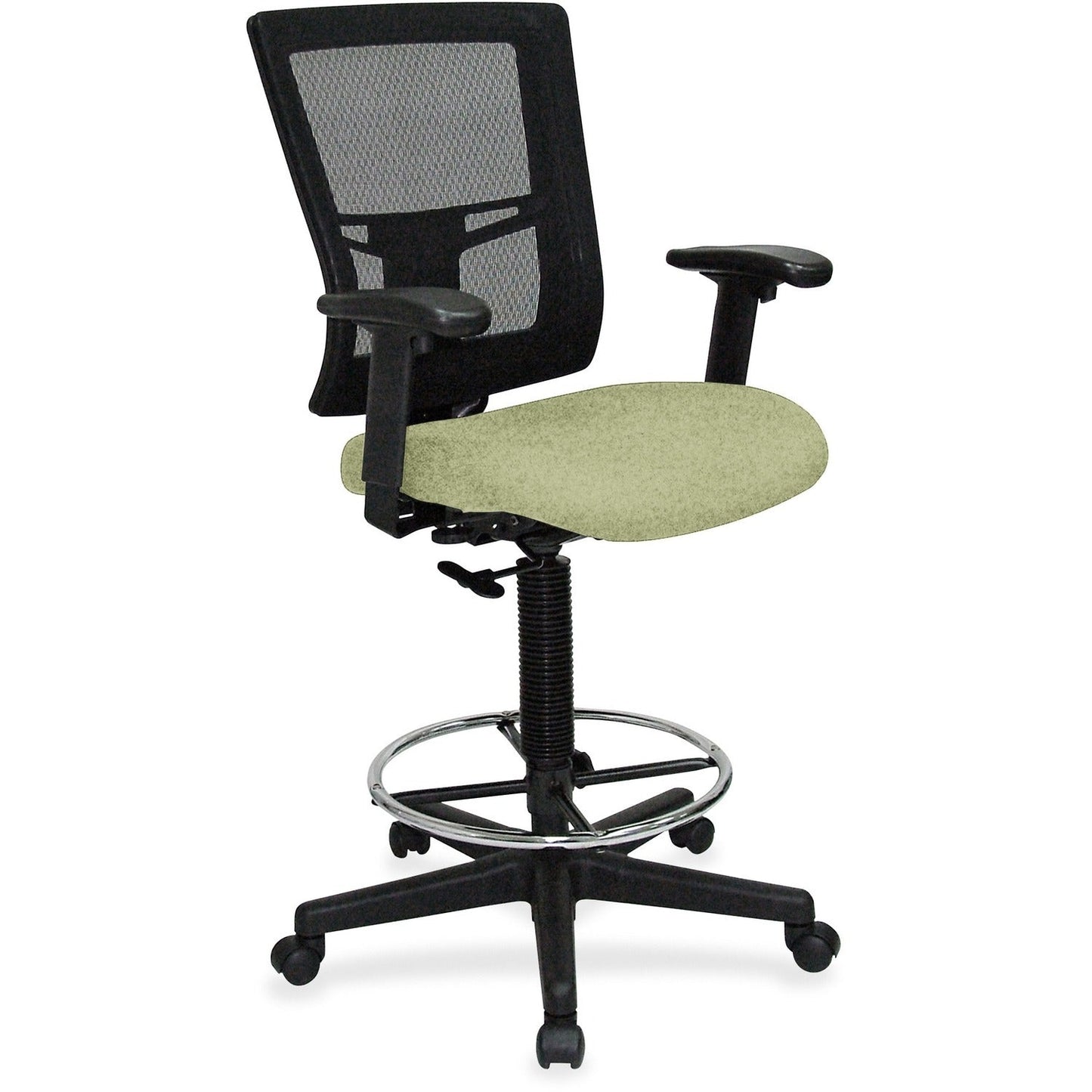 Lorell Mesh Back Drafting Stool with Adjustable Arms and Footring 25.20 - 35.40 H (LLR - LLR - ST - 43X) - SchoolOutlet