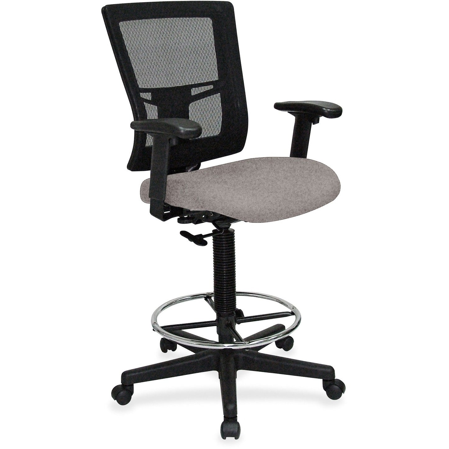Lorell Mesh Back Drafting Stool with Adjustable Arms and Footring 25.20 - 35.40 H (LLR - LLR - ST - 43X) - SchoolOutlet