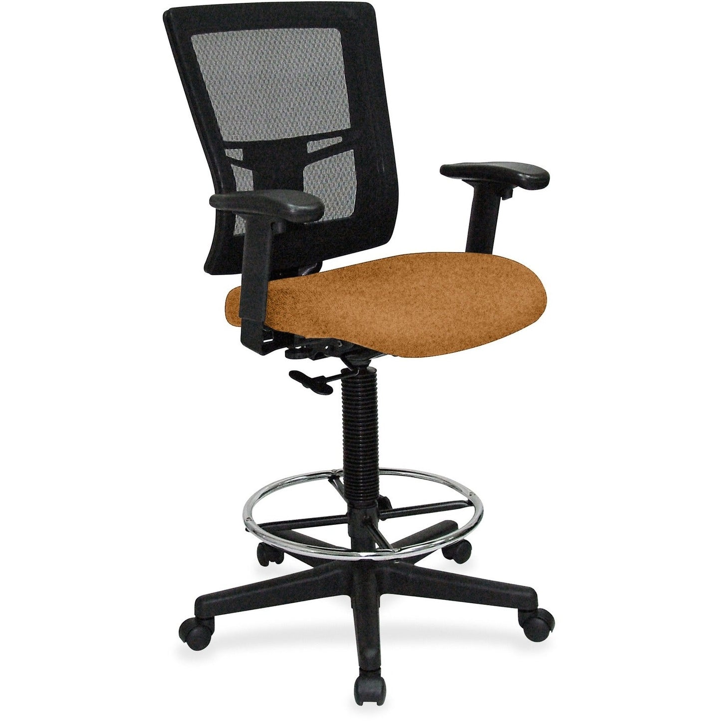 Lorell Mesh Back Drafting Stool with Adjustable Arms and Footring 25.20 - 35.40 H (LLR - LLR - ST - 43X) - SchoolOutlet