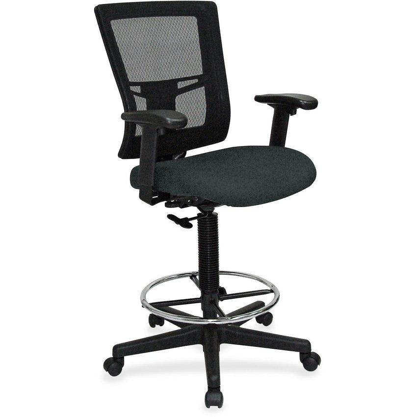 Lorell Mesh Back Drafting Stool with Adjustable Arms and Footring 25.20 - 35.40 H (LLR - LLR - ST - 43X) - SchoolOutlet