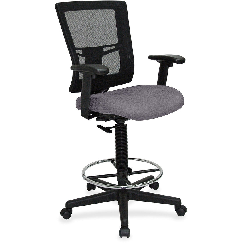 Lorell Mesh Back Drafting Stool with Adjustable Arms and Footring 25.20 - 35.40 H (LLR - LLR - ST - 43X) - SchoolOutlet
