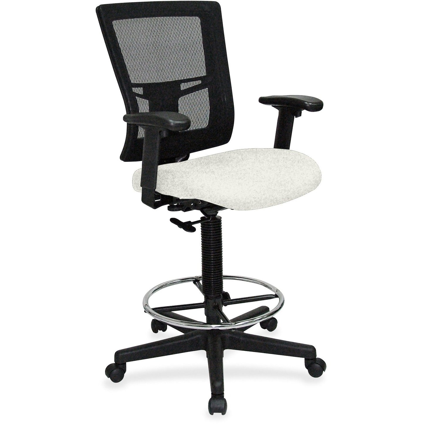 Lorell Mesh Back Drafting Stool with Adjustable Arms and Footring 25.20 - 35.40 H (LLR - LLR - ST - 43X) - SchoolOutlet