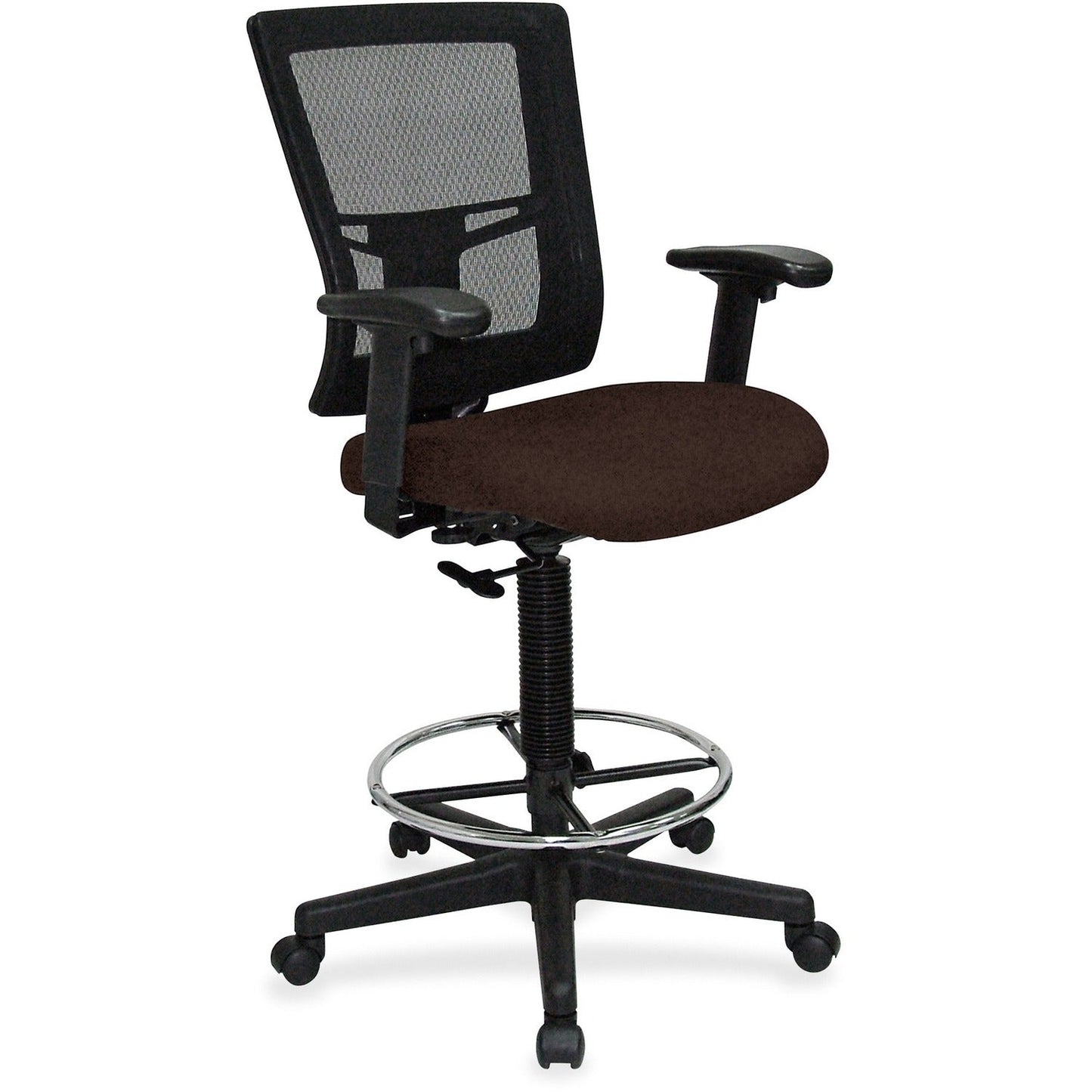 Lorell Mesh Back Drafting Stool with Adjustable Arms and Footring 25.20 - 35.40 H (LLR - LLR - ST - 43X) - SchoolOutlet