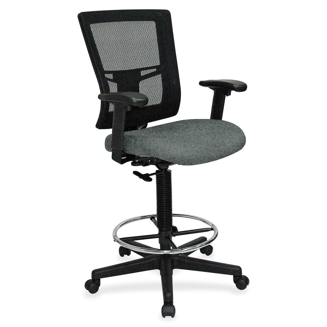 Lorell Mesh Back Drafting Stool with Adjustable Arms and Footring 25.20 - 35.40 H (LLR - LLR - ST - 43X) - SchoolOutlet