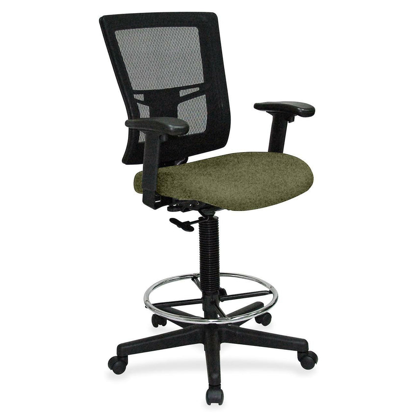 Lorell Mesh Back Drafting Stool with Adjustable Arms and Footring 25.20 - 35.40 H (LLR - LLR - ST - 43X) - SchoolOutlet