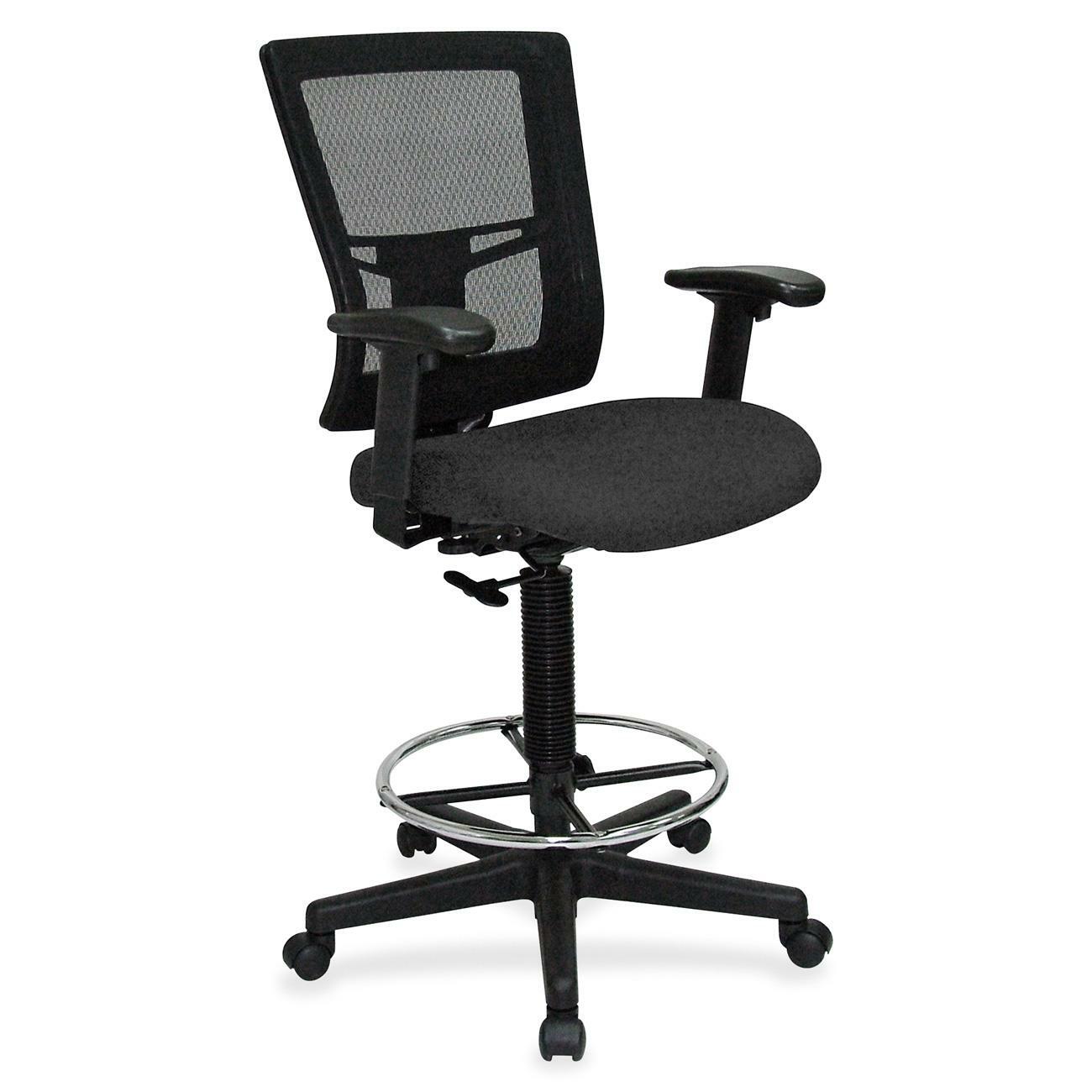 Lorell Mesh Back Drafting Stool with Adjustable Arms and Footring 25.20 - 35.40 H (LLR - LLR - ST - 43X) - SchoolOutlet