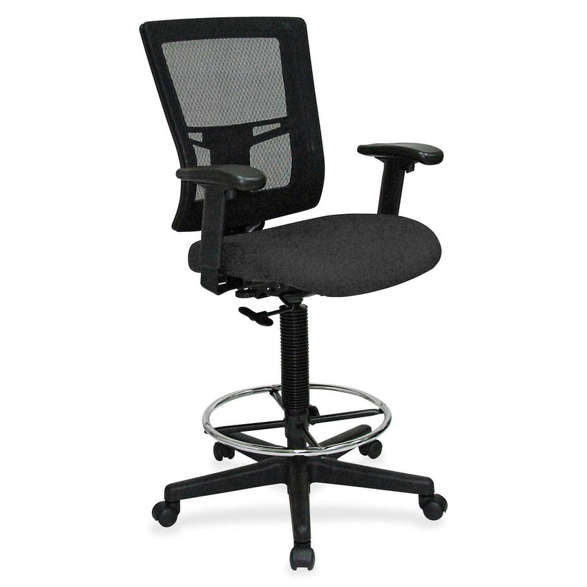 Lorell Mesh Back Drafting Stool with Adjustable Arms and Footring 25.20 - 35.40 H (LLR - LLR - ST - 43X) - SchoolOutlet