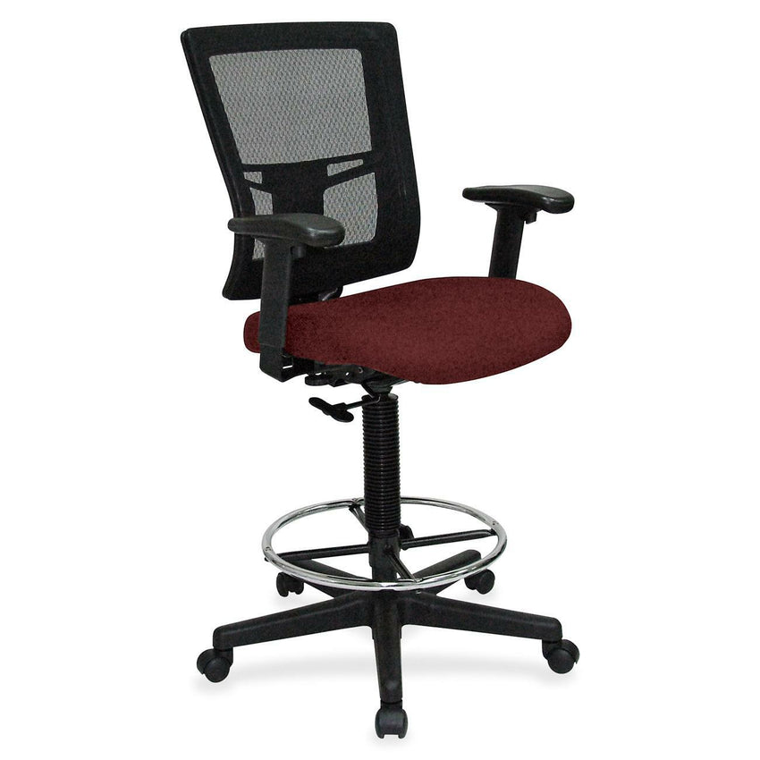 Lorell Mesh Back Drafting Stool with Adjustable Arms and Footring 25.20 - 35.40 H (LLR - LLR - ST - 43X) - SchoolOutlet