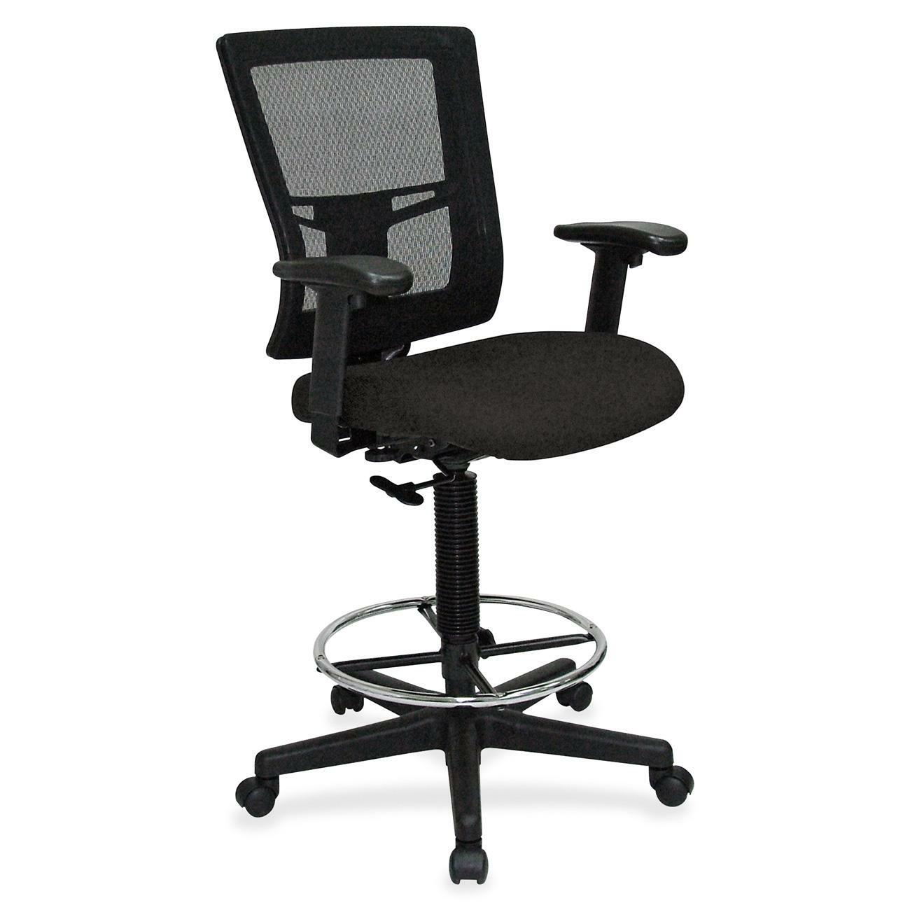 Lorell Mesh Back Drafting Stool with Adjustable Arms and Footring 25.20 - 35.40 H (LLR - LLR - ST - 43X) - SchoolOutlet