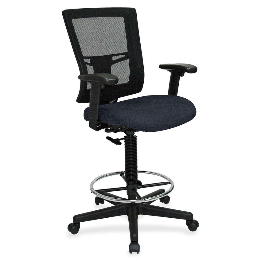 Lorell Mesh Back Drafting Stool with Adjustable Arms and Footring 25.20 - 35.40 H (LLR - LLR - ST - 43X) - SchoolOutlet