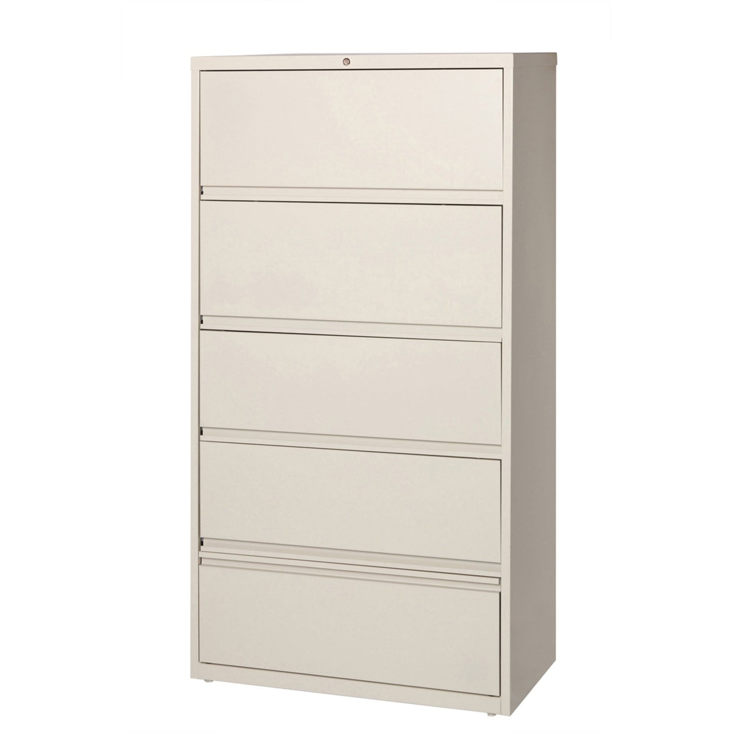 Lorell Fortress Series 5 - Drawer Receding Lateral File with Roll - Out Shelves Putty Steel 36"W x 18.6"D x 68.8"H (LLR - LLR43512) - SchoolOutlet