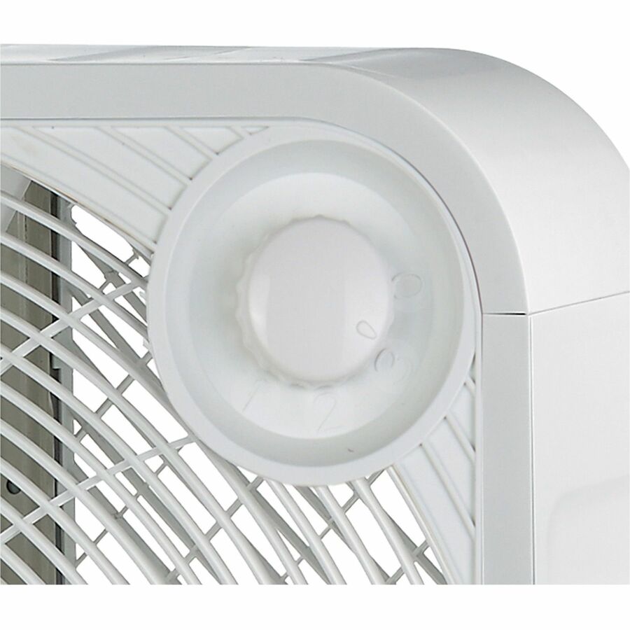 Lorell 3 - Speed Box Fan with Rotary Controls and Carry Handle White 4.1"W x 20.6"L x 21"H (LLR - LLR44575) - SchoolOutlet