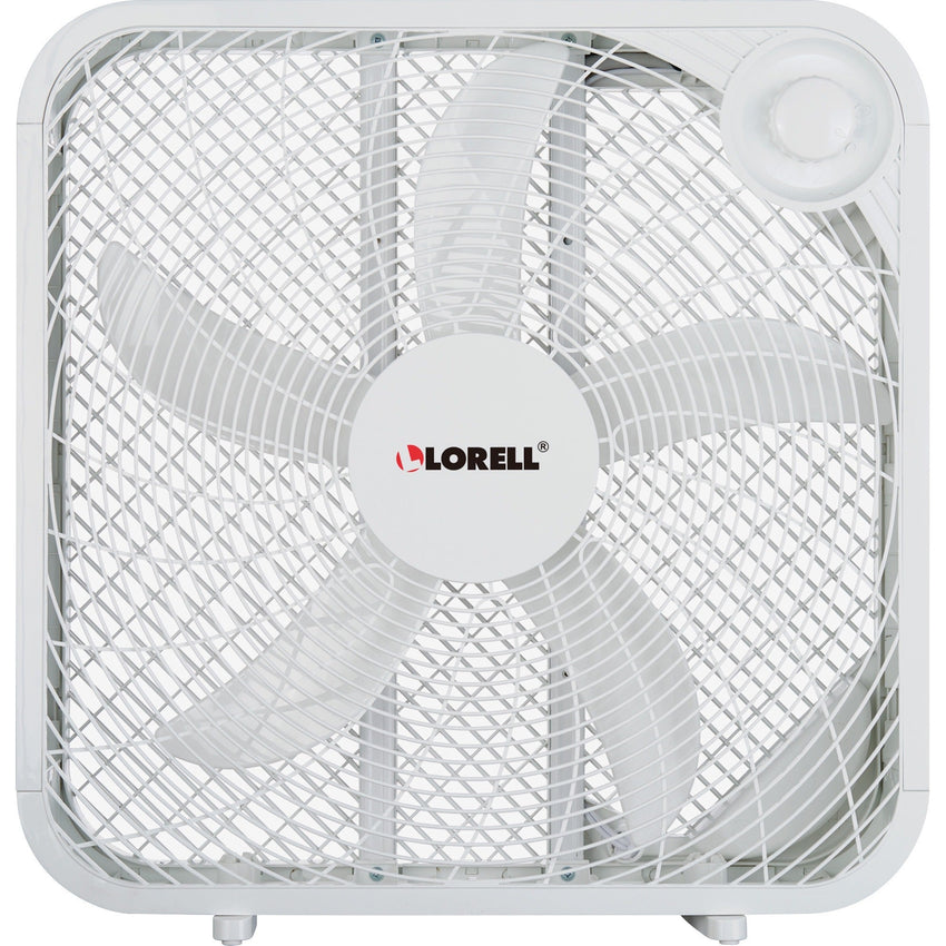 Lorell 3 - Speed Box Fan with Rotary Controls and Carry Handle White 4.1"W x 20.6"L x 21"H (LLR - LLR44575) - SchoolOutlet