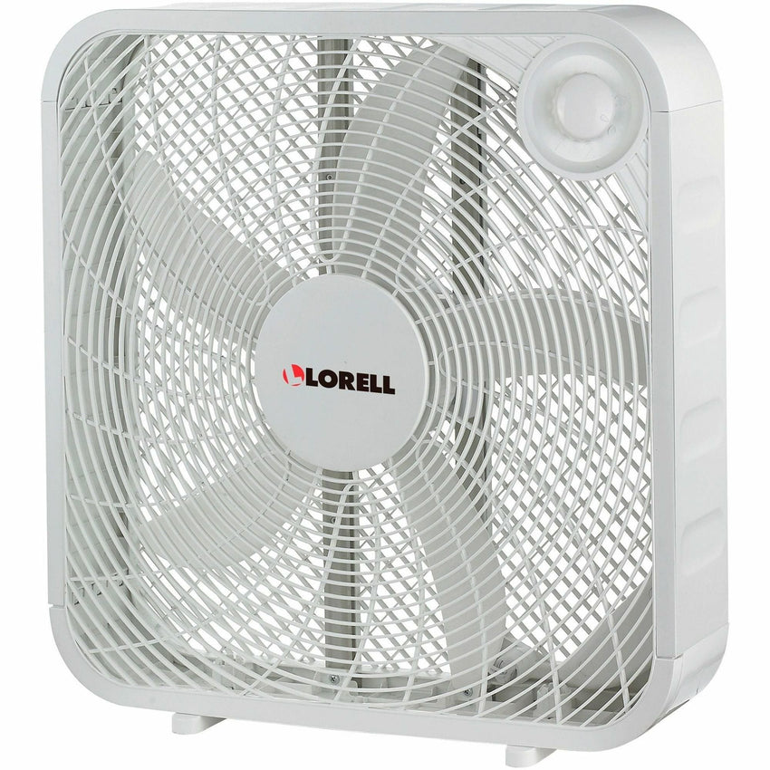 Lorell 3 - Speed Box Fan with Rotary Controls and Carry Handle White 4.1"W x 20.6"L x 21"H (LLR - LLR44575) - SchoolOutlet
