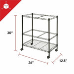 Lorell 2 - Tier Wire Mobile File Cart 30