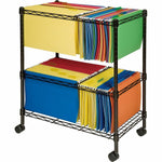Lorell 2 - Tier Wire Mobile File Cart 30