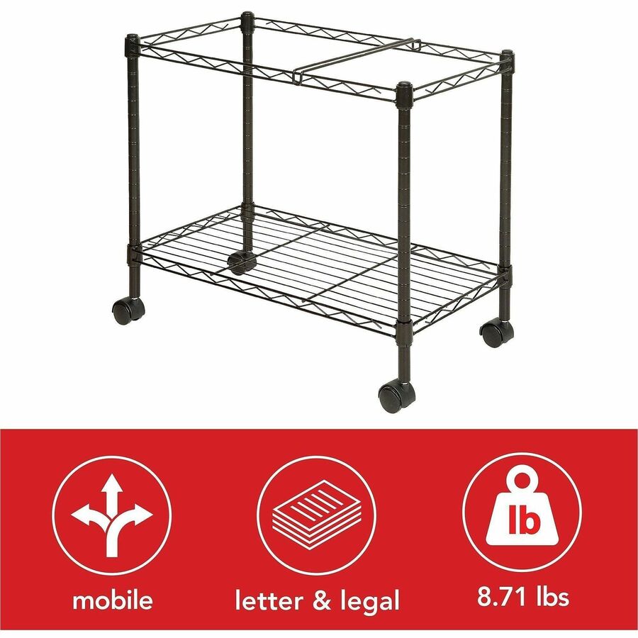 Lorell Mobile File Cart 20.5"H x 12.88"W x 25.75"D (LLR - LLR45651) - SchoolOutlet