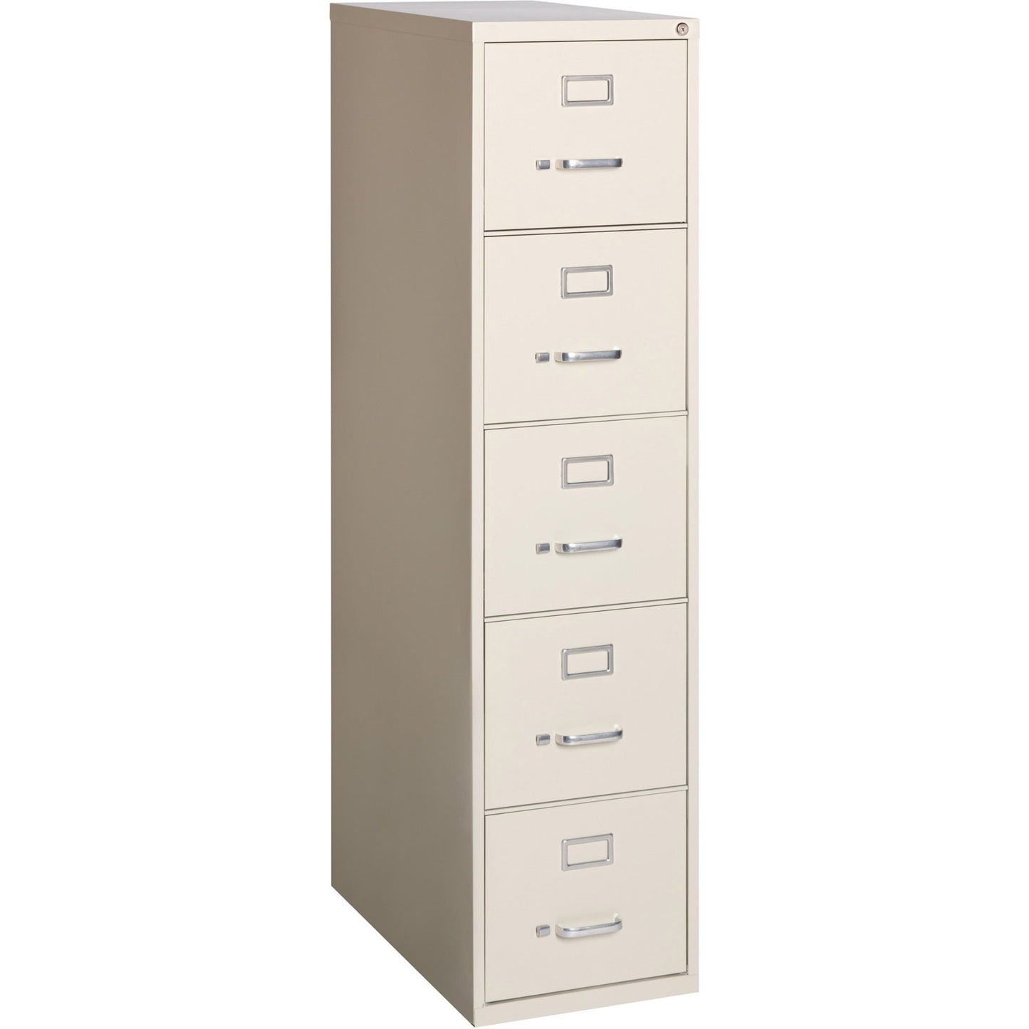 Lorell Fortress Series 5 - Drawer Commercial - Grade Vertical File Steel Ball - Bearing Putty 15"W x 26.5"D x 61"H (LLR - LLR48497) - SchoolOutlet