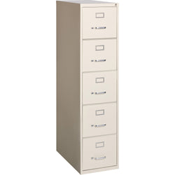 Lorell Fortress Series 5-Drawer Commercial-Grade Vertical File Steel Ball-Bearing Putty 15"W x 26.5"D x 61"H (LLR-LLR48497)