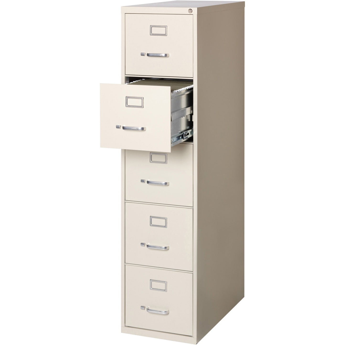 Lorell Fortress Series 5 - Drawer Commercial - Grade Vertical File Steel Ball - Bearing Putty 15"W x 26.5"D x 61"H (LLR - LLR48497) - SchoolOutlet