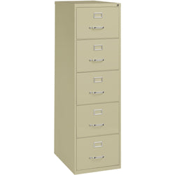 Lorell Fortress Series 5-Drawer Commercial-Grade Vertical File Steel Ball-Bearing 18"W x 26.5"D x 61"H (LLR-LLR4850X61)