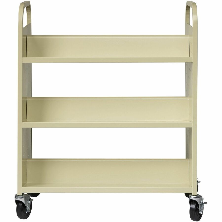 Lorell Double - Sided 6 - Shelf Book Cart with Locking Casters and 200 lb Capacity (LLR - LLR49202) - SchoolOutlet