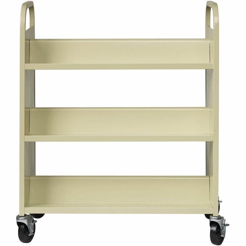 Lorell Double - Sided 6 - Shelf Book Cart with Locking Casters and 200 lb Capacity (LLR - LLR49202) - SchoolOutlet