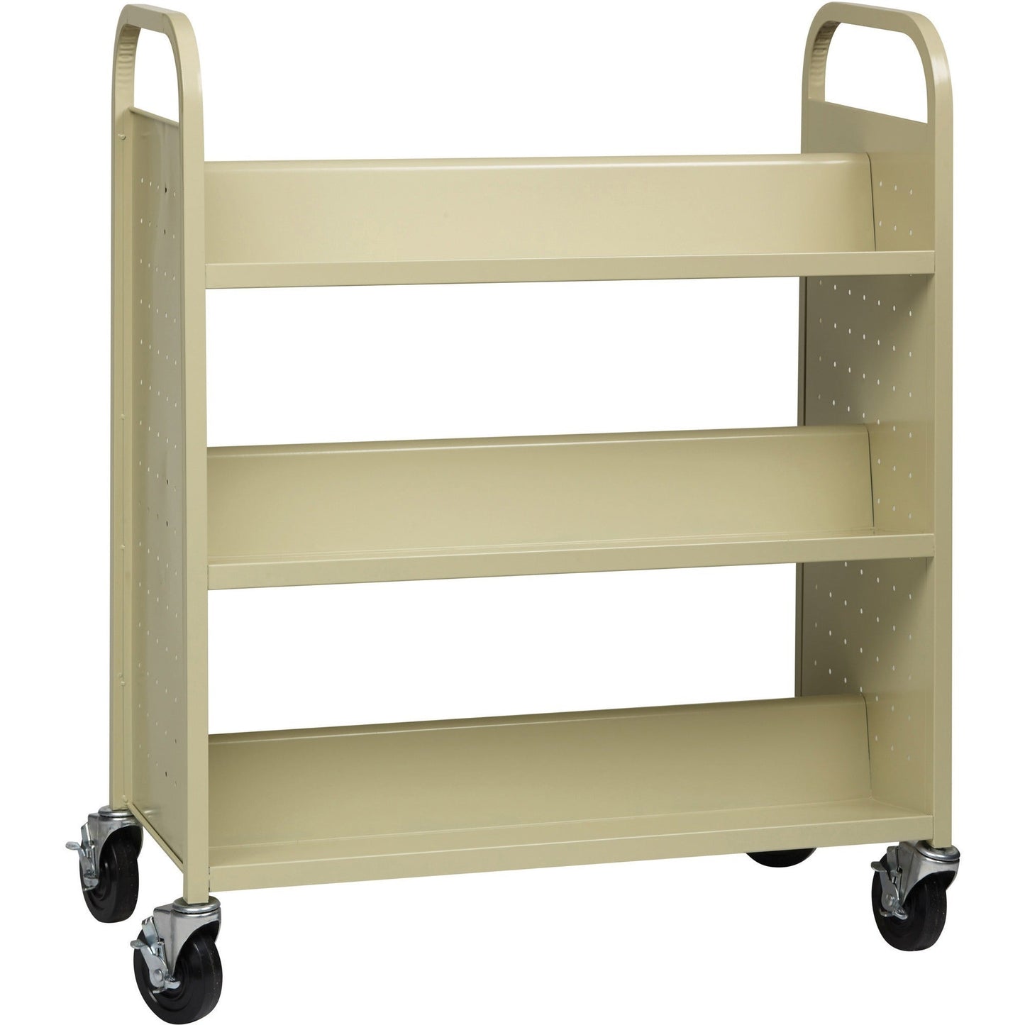 Lorell Double - Sided 6 - Shelf Book Cart with Locking Casters and 200 lb Capacity (LLR - LLR49202) - SchoolOutlet