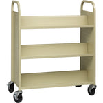 Lorell Double - Sided 6 - Shelf Book Cart with Locking Casters and 200 lb Capacity (LLR - LLR49202) - SchoolOutlet