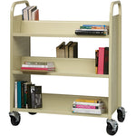 Lorell Double - Sided 6 - Shelf Book Cart with Locking Casters and 200 lb Capacity (LLR - LLR49202) - SchoolOutlet