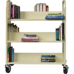 Lorell Double - Sided 6 - Shelf Book Cart with Locking Casters and 200 lb Capacity (LLR - LLR49202) - SchoolOutlet