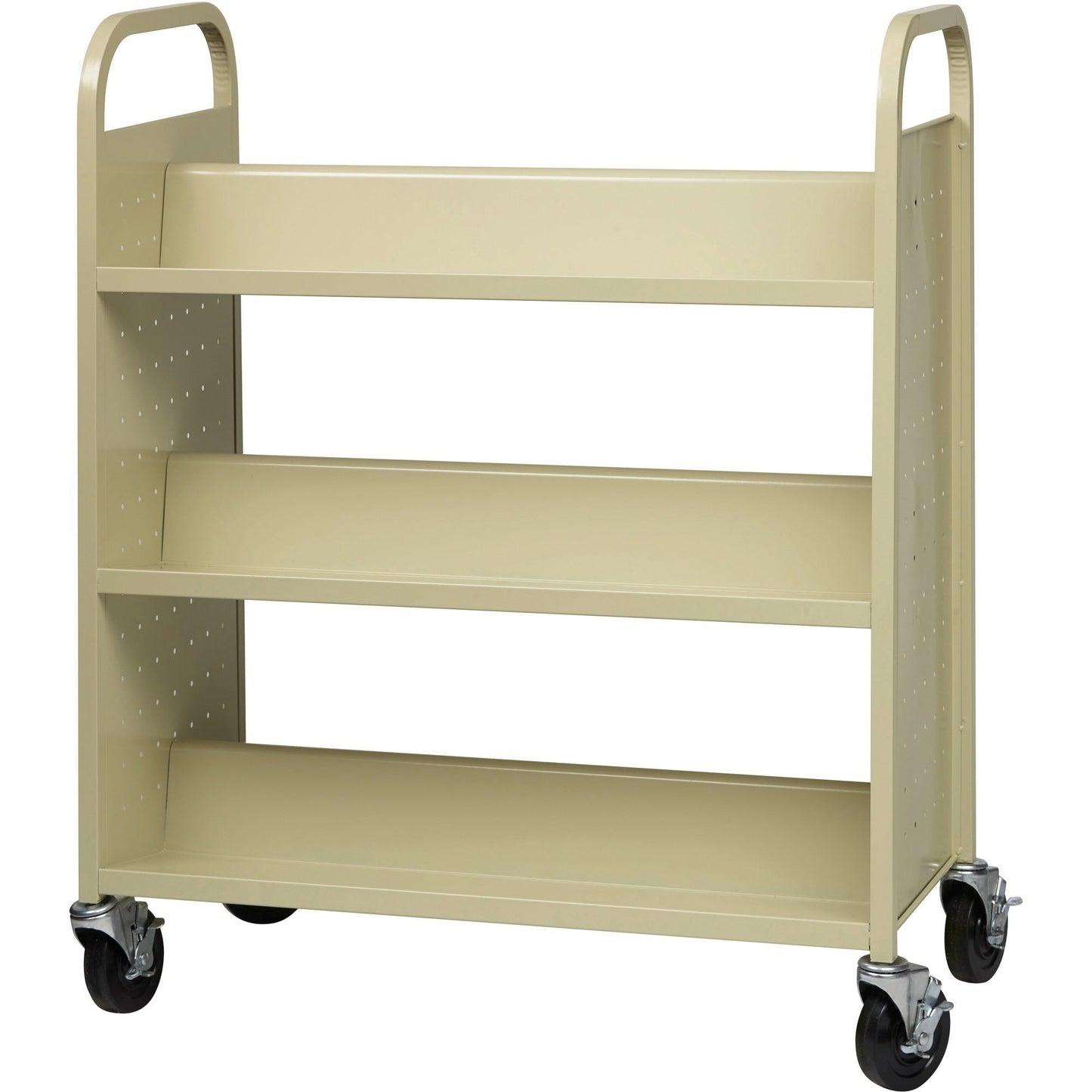 Lorell Double - Sided 6 - Shelf Book Cart with Locking Casters and 200 lb Capacity (LLR - LLR49202) - SchoolOutlet